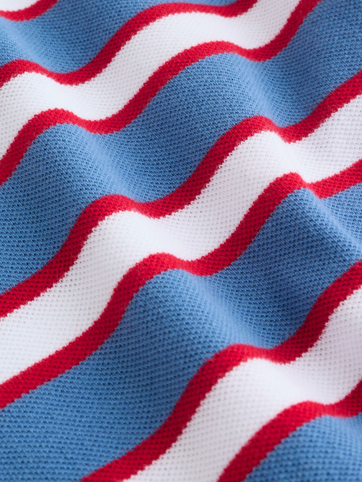 Red/Blue Rugby Striped Smart Collar Baby Rompers 2 Pack
