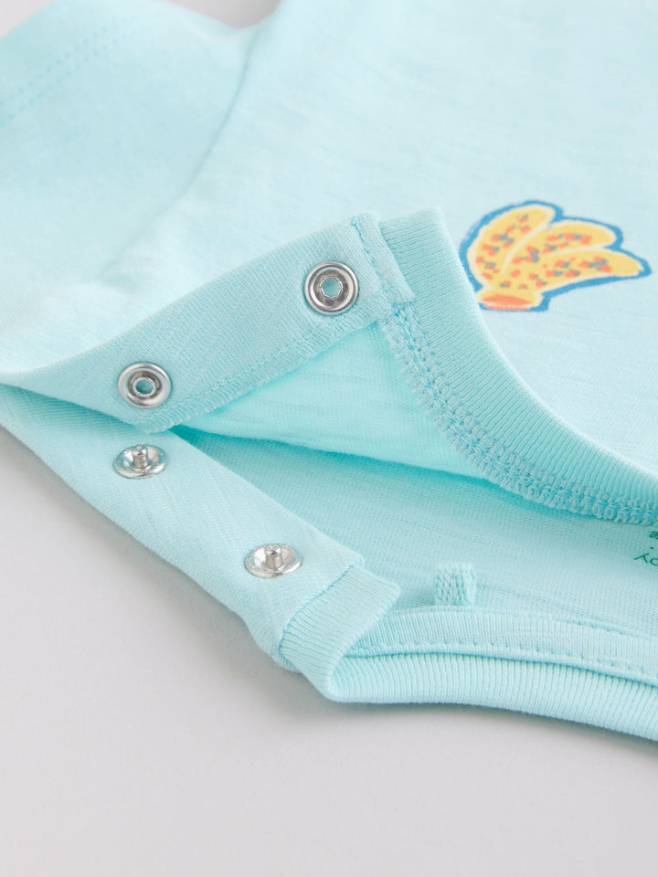 Blue Fruit Print Jersey Baby Rompers 3 Pack