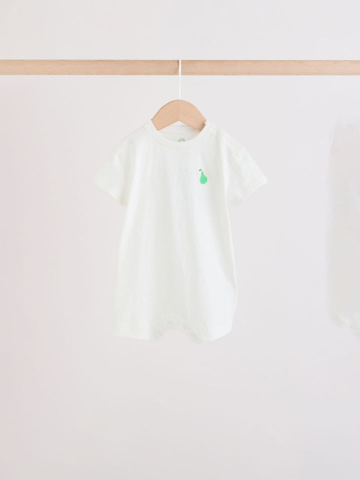 Blue Fruit Print Jersey Baby Rompers 3 Pack