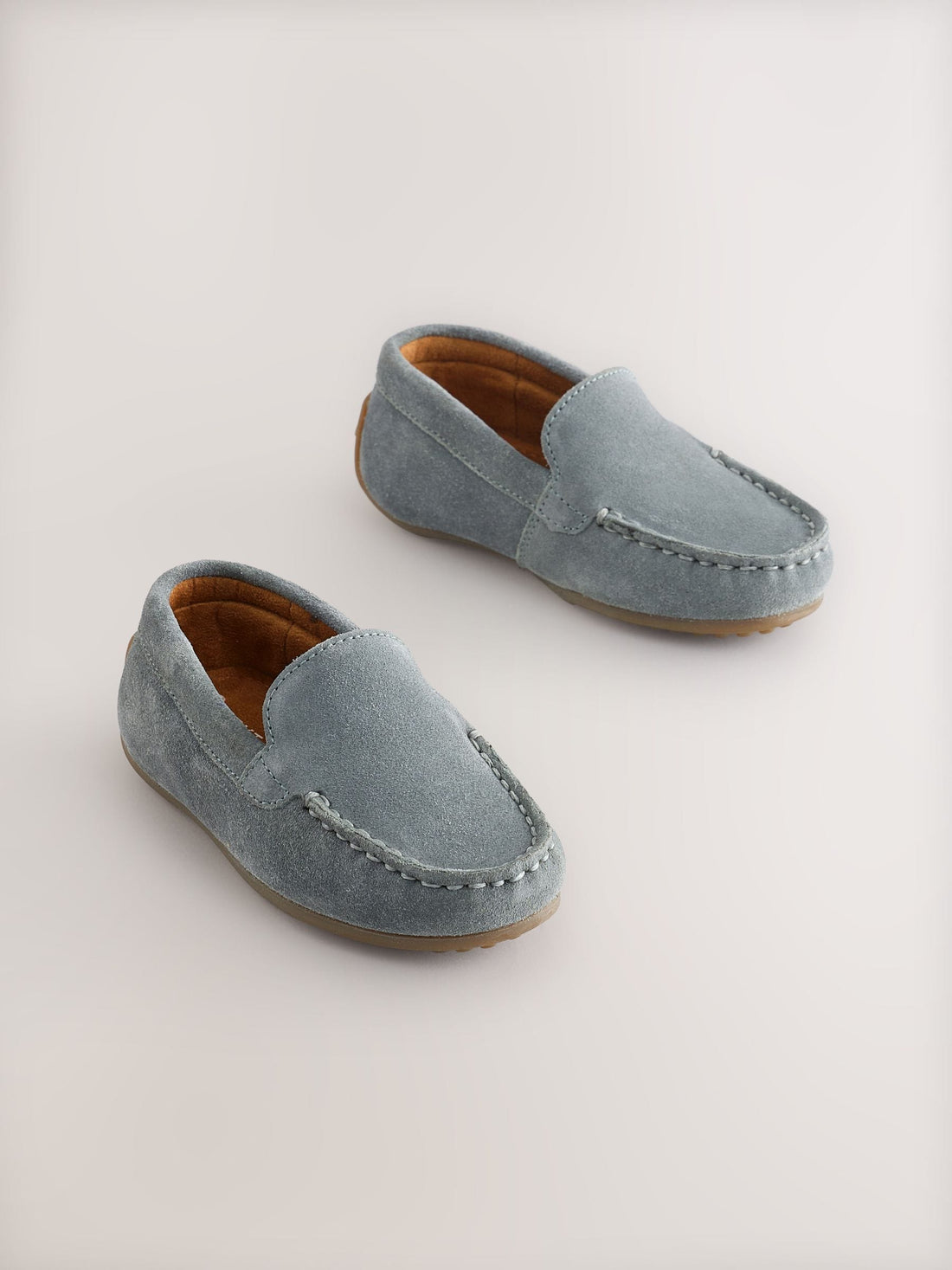 Blue Standard Fit (F) Suede Slip-Ons Loafer Shoes