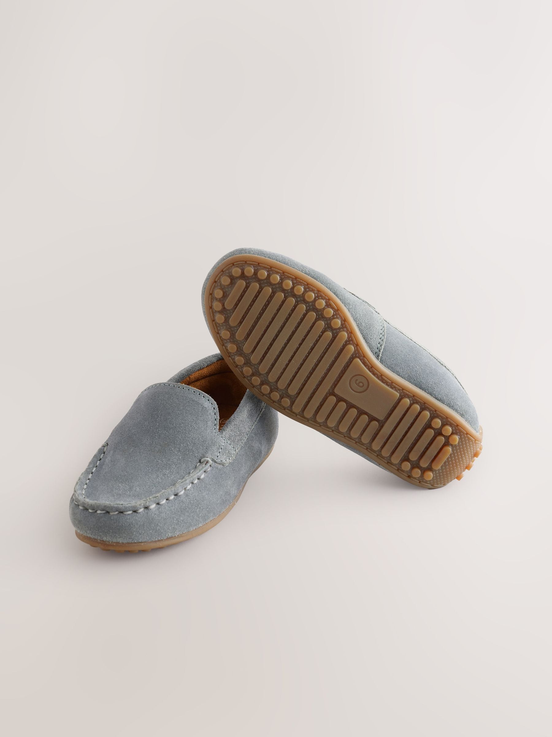 Blue Standard Fit (F) Suede Slip-Ons Loafer Shoes