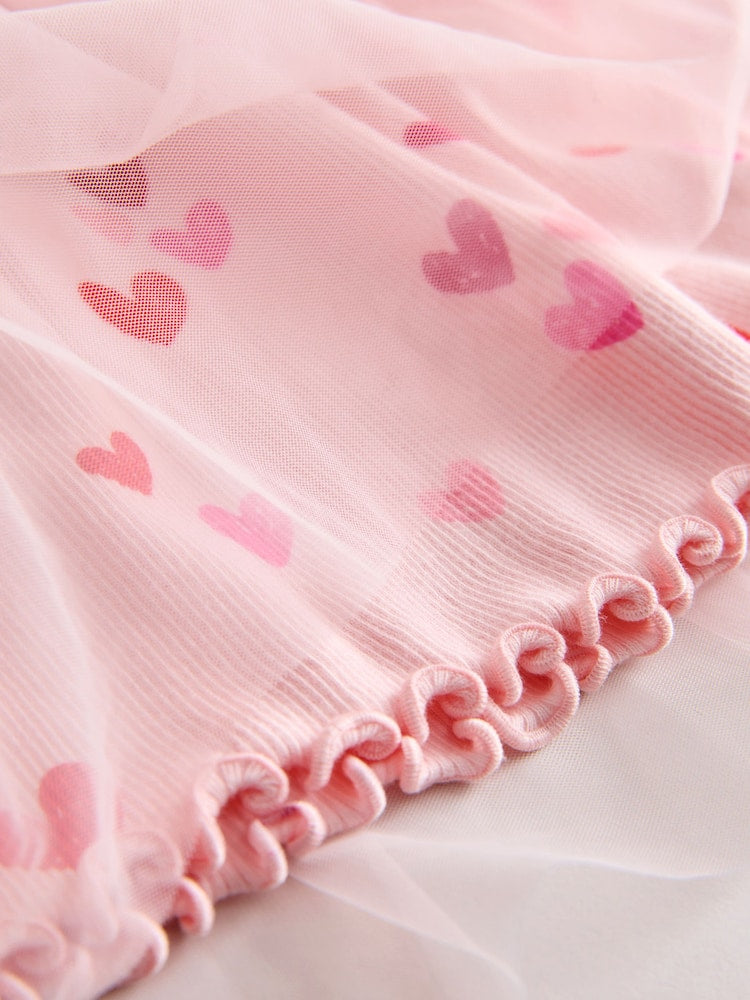 Pink Hearts Mesh Skirt Dress (3mths-7yrs) - Image 6 of 7