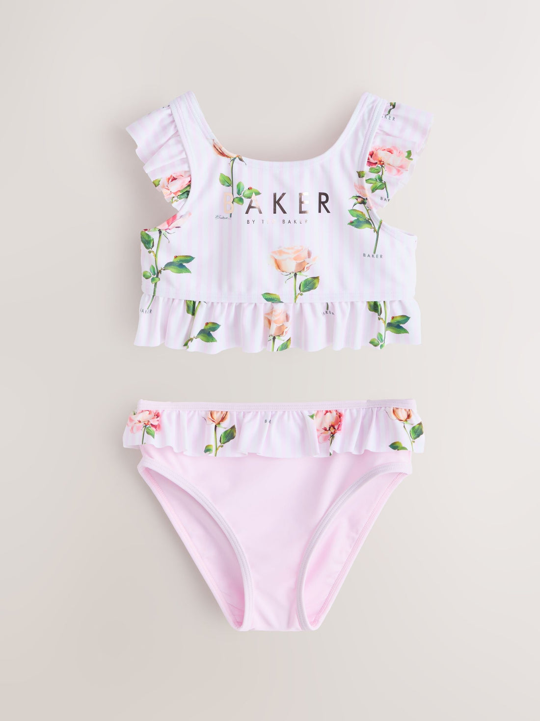 Baker by Ted Baker 2 Piece Frill Stripe Tonal Bikini
