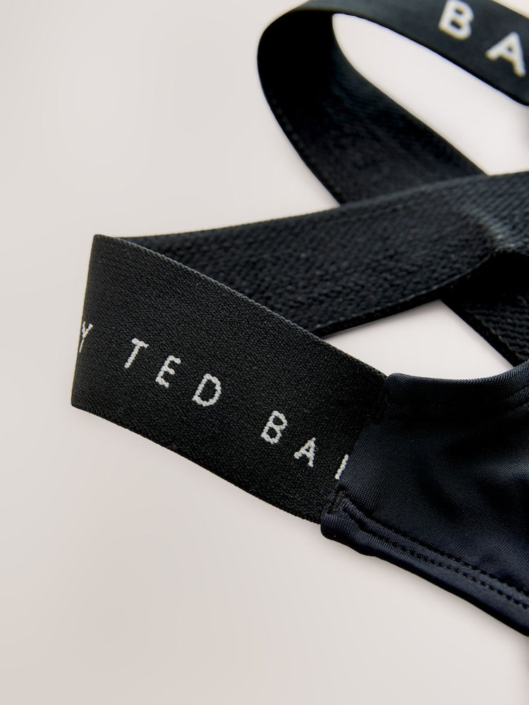 Baker by Ted Baker 2 Piece Colour Block Black Bikini Set