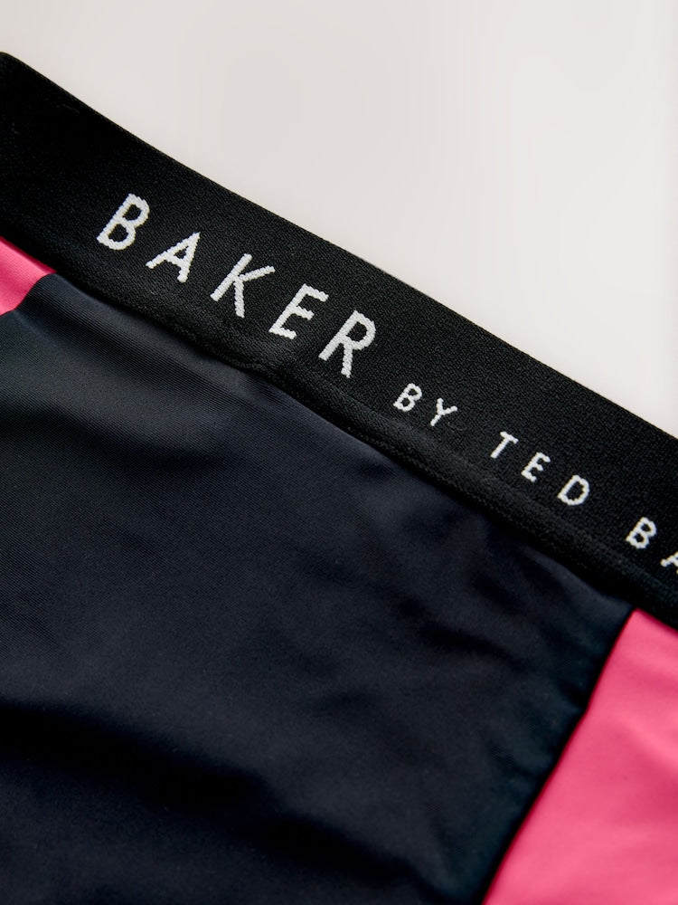 Baker by Ted Baker 2 Piece Colour Block Black Bikini Set
