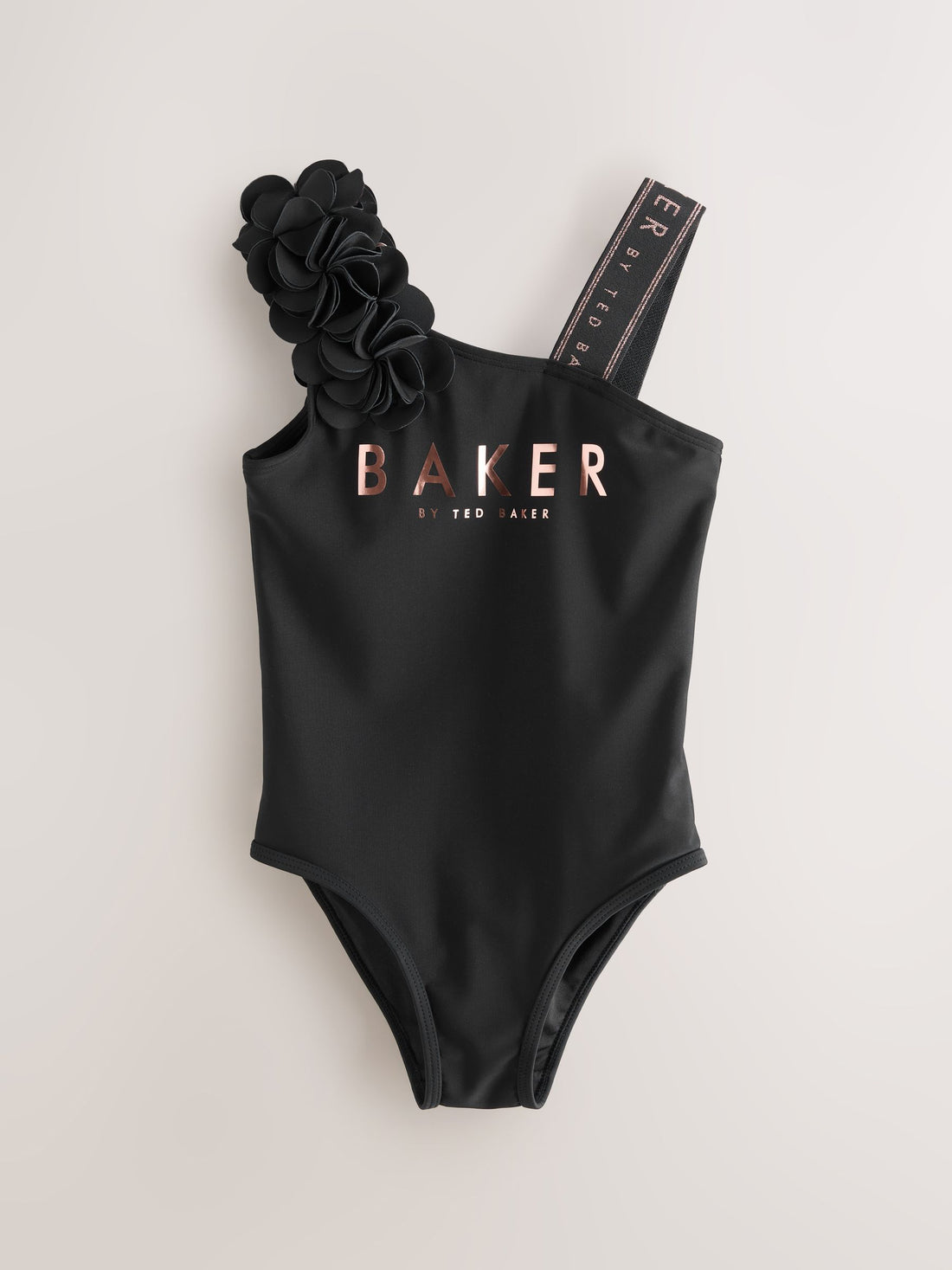 Baker by Ted Baker Fuchsia Pink 3D Floral One Shoulder Swimsuit