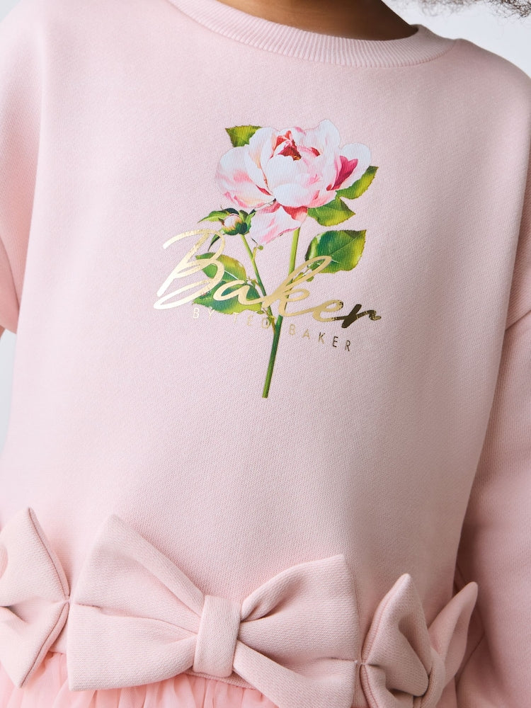 Baker by Ted Baker 2 Piece Bow Mesh Hem Sweat Top & Leggings Set