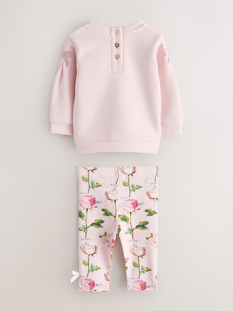 Baker by Ted Baker 2 Piece Floral Placement Sweat Top & Leggings Set
