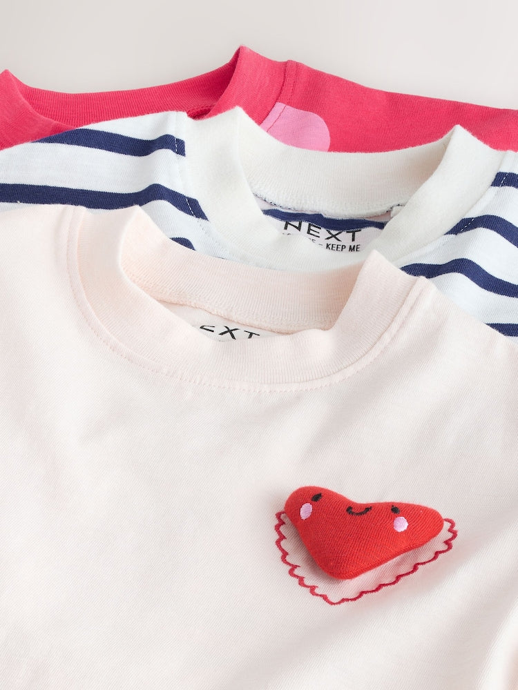 Red Hearts T-Shirts 3 Pack (3mths-7yrs) - Image 7 of 10