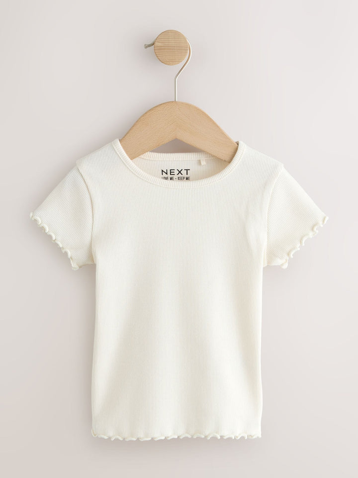 Pink Ribbed Short Sleeve Tops 5 Pack (3mths-7yrs)