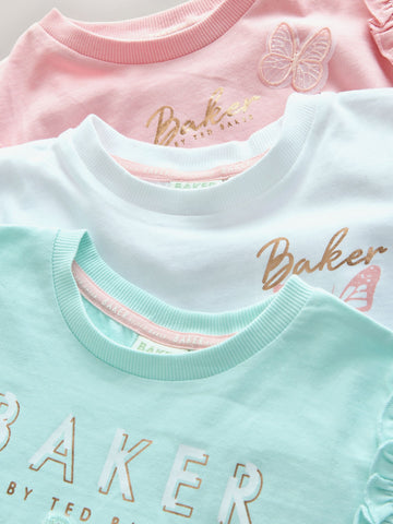 Baker by Ted Baker Frill 3D Butterfly T-Shirts 3 Pack