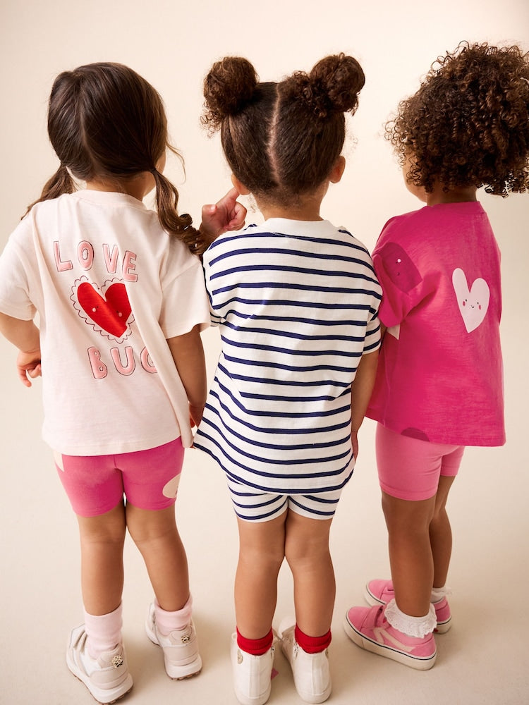 Red Hearts Cycle Shorts 3 Pack (3mths-7yrs) - Image 3 of 8