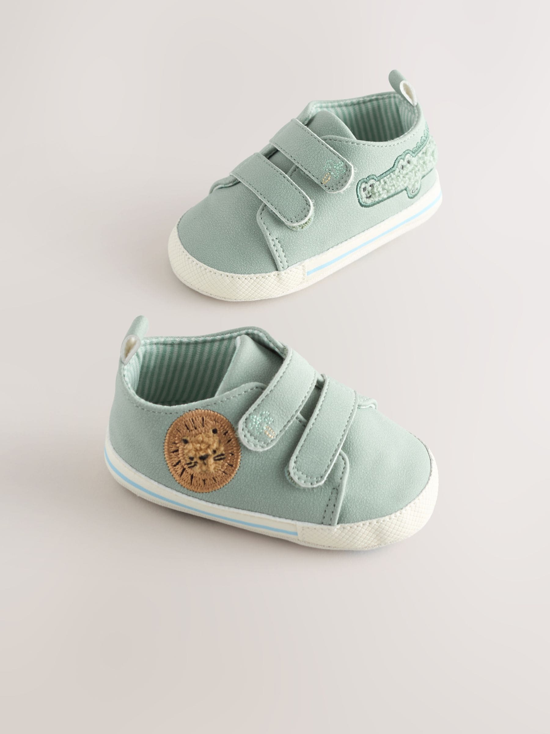 Green Safari Touch Fastening Baby Trainers (0-2mths)