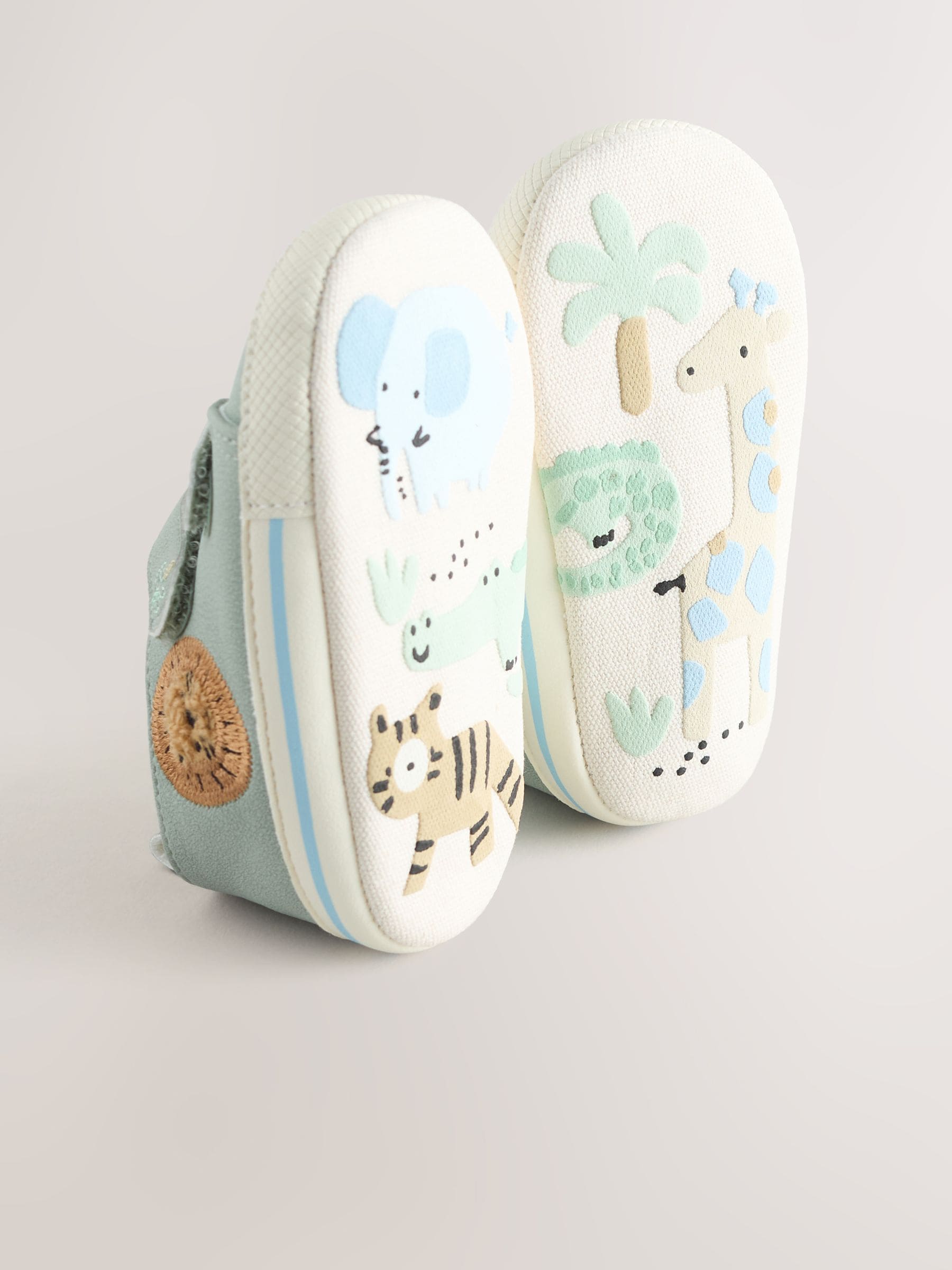 Green Safari Touch Fastening Baby Trainers (0-2mths)