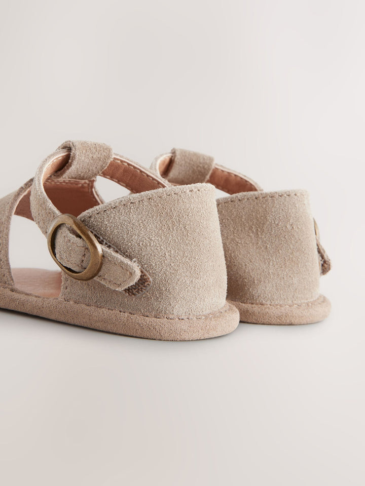 Neutral Leather Baby Sandals (0-2mths)