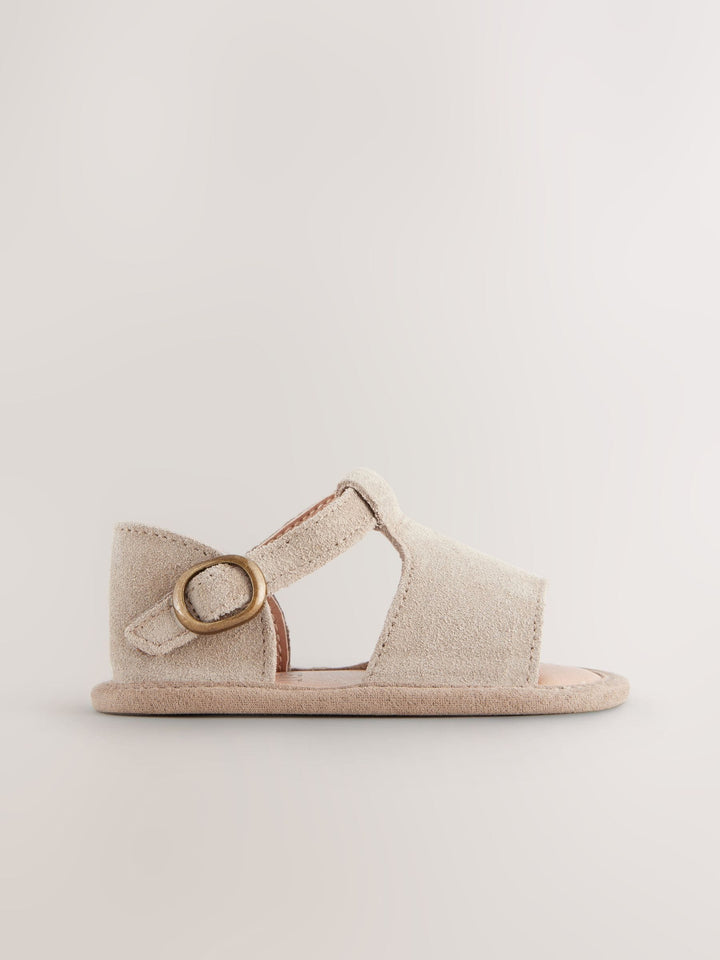 Neutral Leather Baby Sandals (0-2mths)