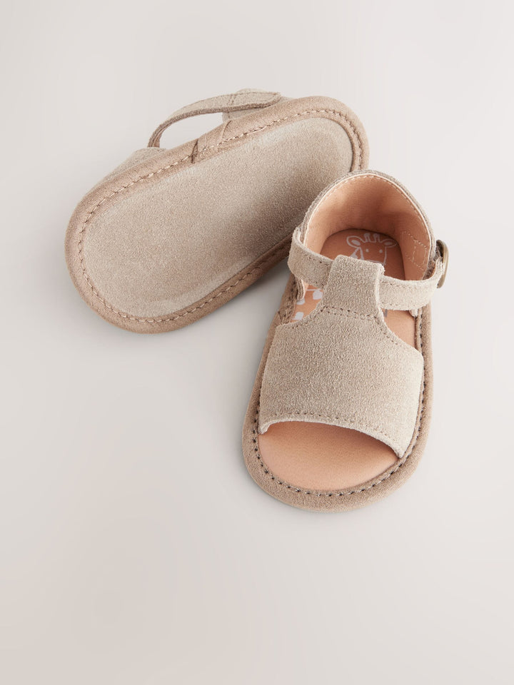 Neutral Leather Baby Sandals (0-2mths)