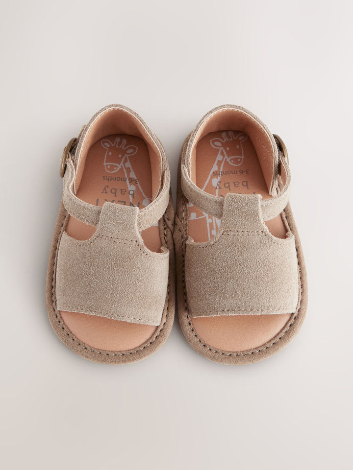 Neutral Leather Baby Sandals (0-2mths)