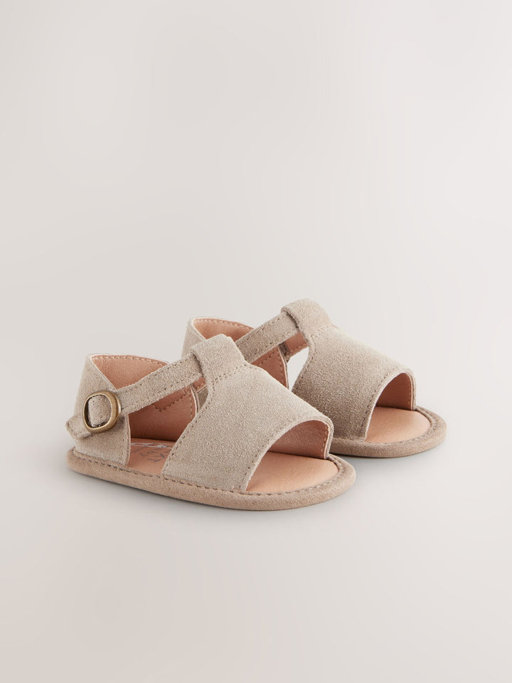 Neutral Leather Baby Sandals (0-2mths)