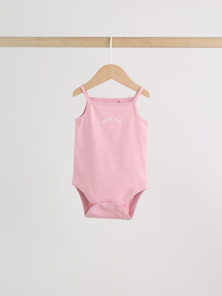 Pink Vest Baby Bodysuits 5 Pack