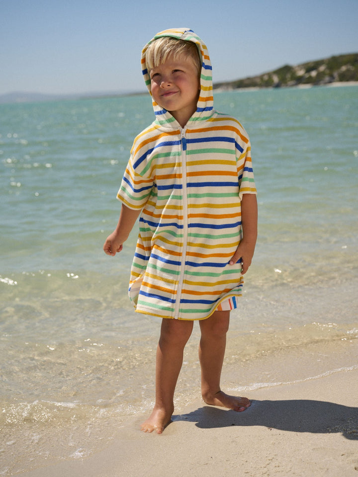 Multi Stripe Towelling Zip Through Cover-Up (3mths-7yrs)