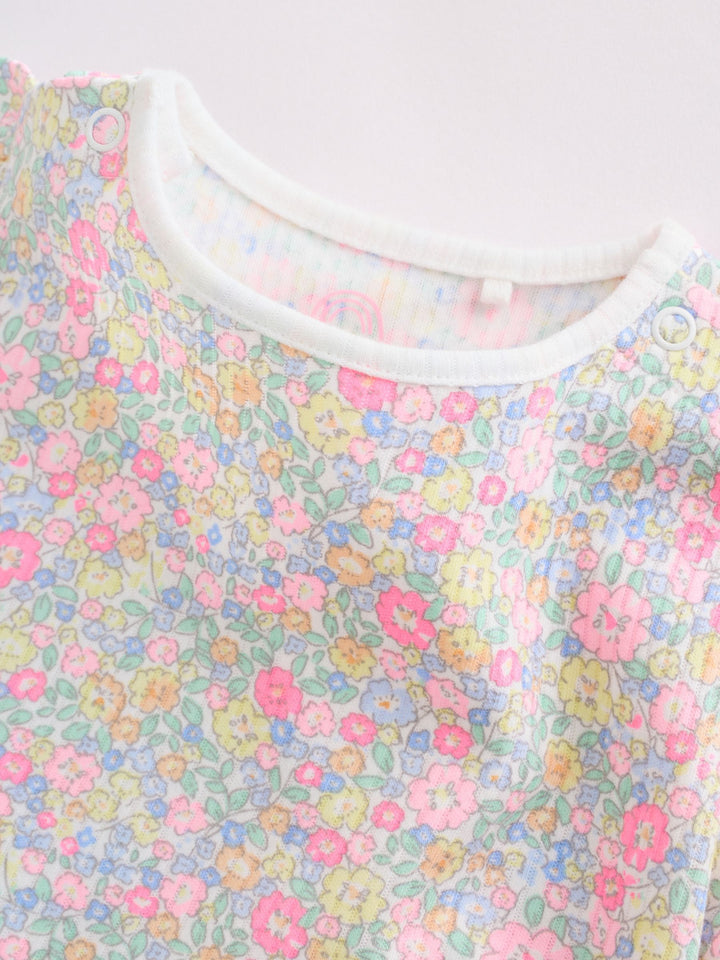 Pink/Yellow Short Sleeve Baby Bodysuits 5 Pack