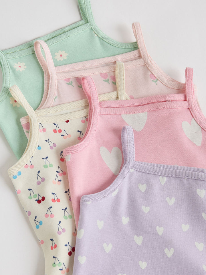 Pink Vest Baby Bodysuits 5 Pack