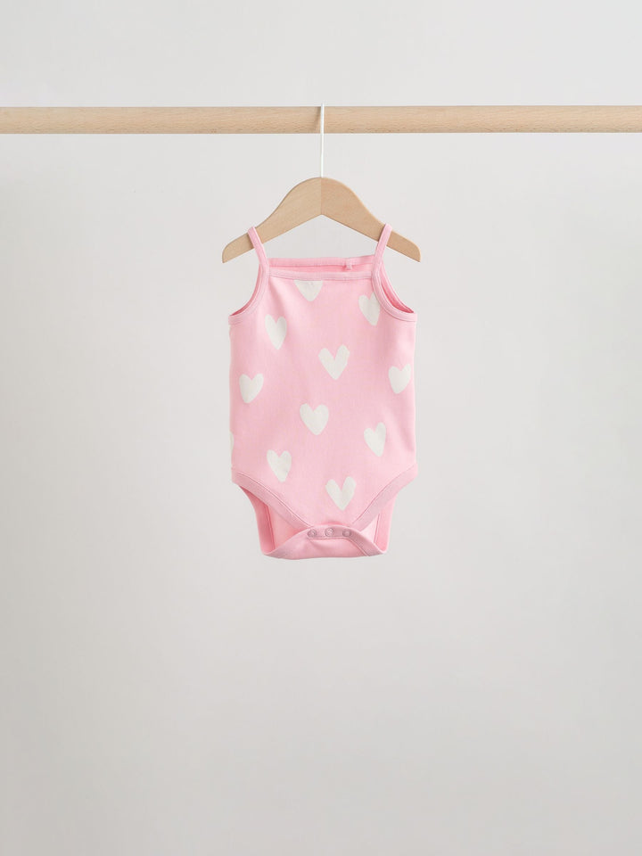 Pink Vest Baby Bodysuits 5 Pack