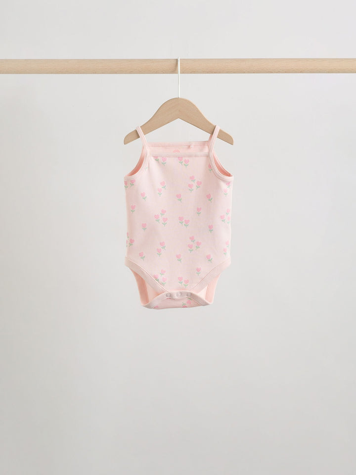 Pink Vest Baby Bodysuits 5 Pack
