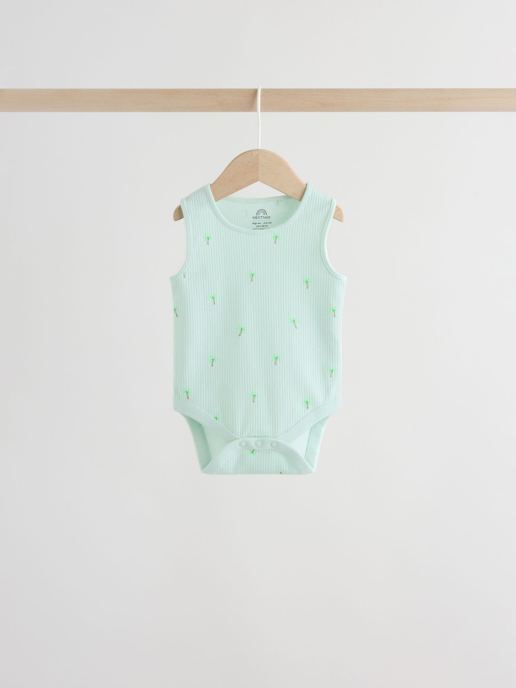 Green/Blue Vest Baby Bodysuits 5 Pack