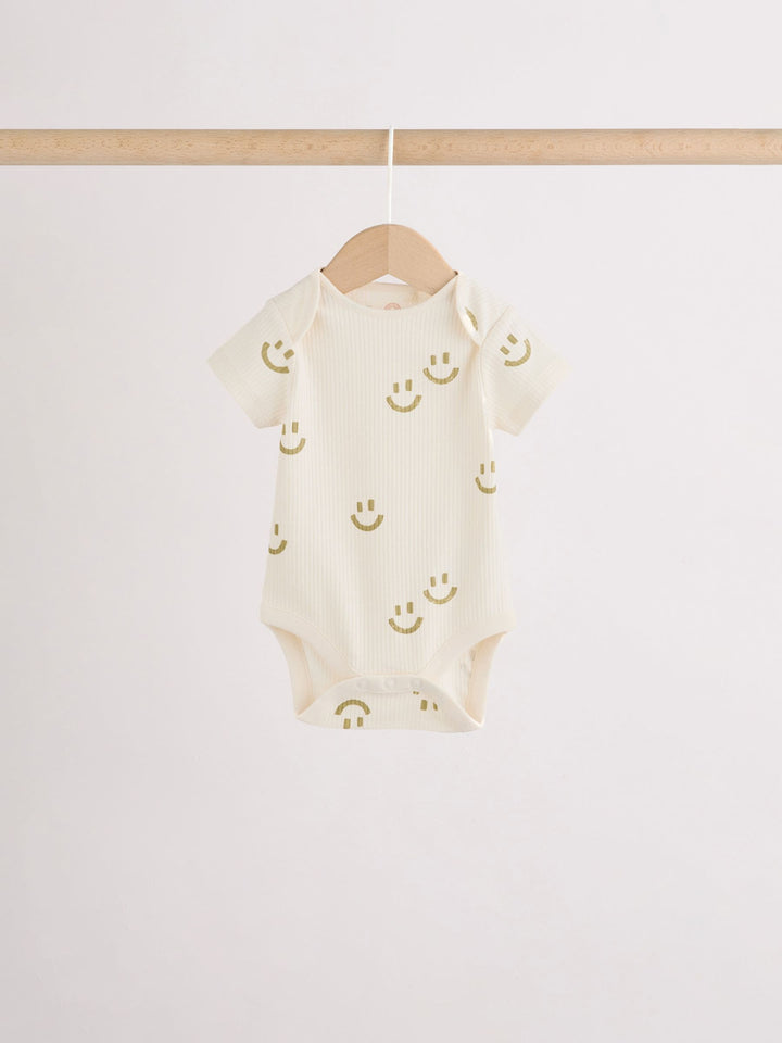 Multi Short Sleeve Baby Bodysuits 5 Pack