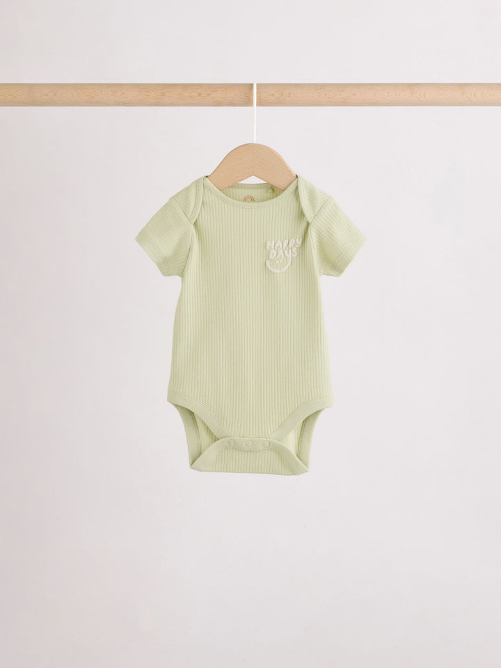 Multi Short Sleeve Baby Bodysuits 5 Pack
