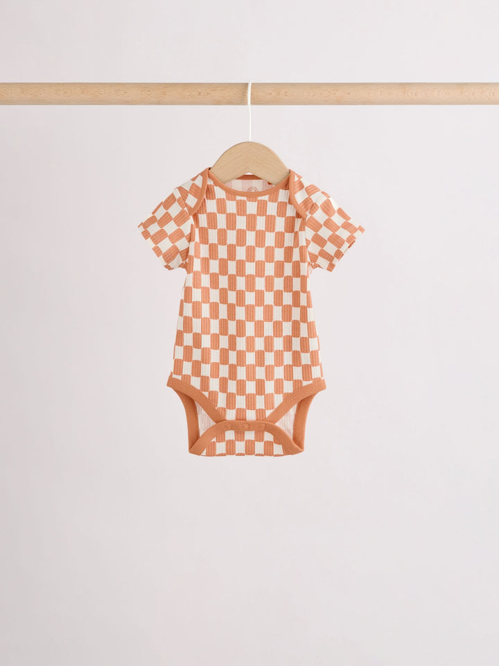 Multi Short Sleeve Baby Bodysuits 5 Pack