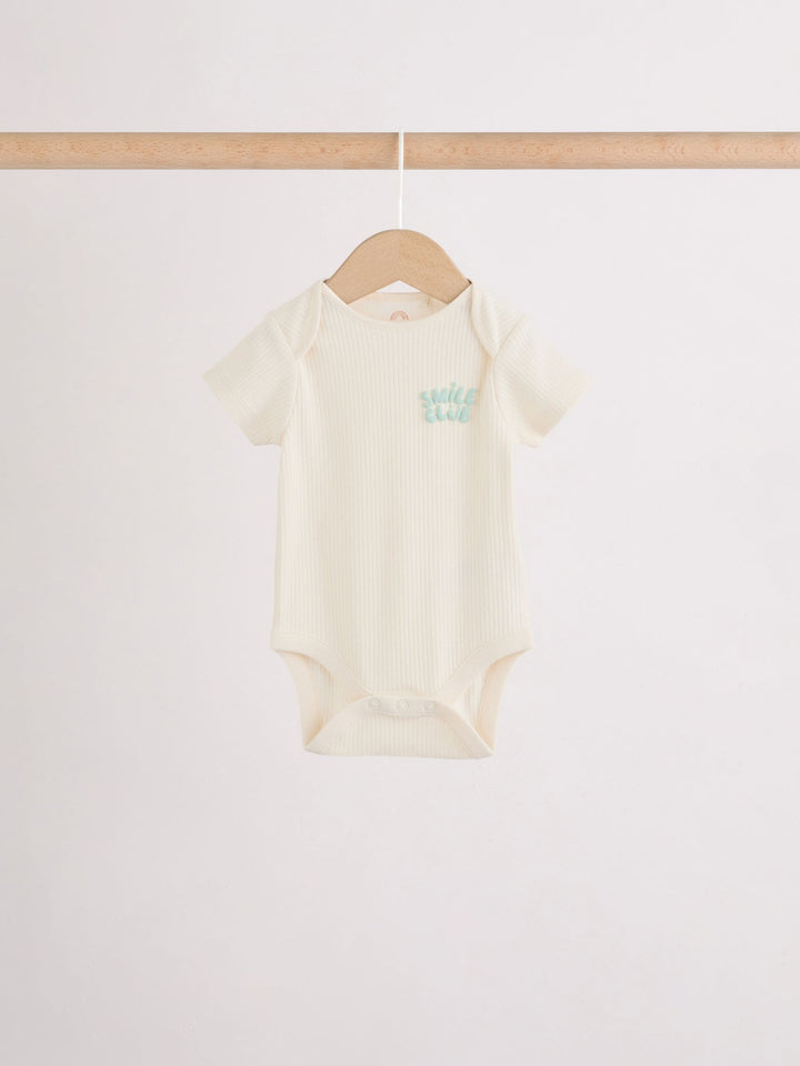 Multi Short Sleeve Baby Bodysuits 5 Pack