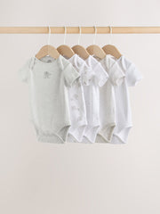 Grey Elephant Short Sleeve Baby Bodysuits 5 Pack