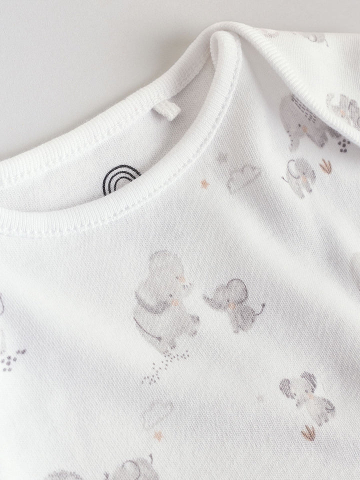 Grey Elephant Short Sleeve Baby Bodysuits 5 Pack