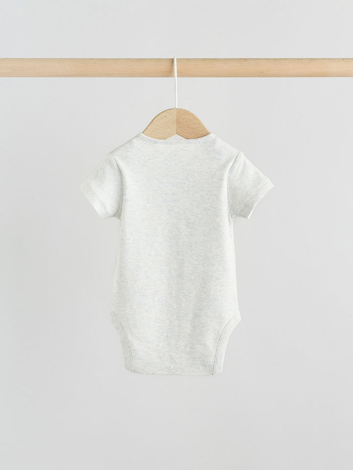 Grey Elephant Short Sleeve Baby Bodysuits 5 Pack