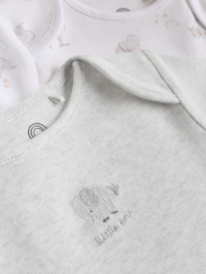 Grey Elephant Short Sleeve Baby Bodysuits 5 Pack