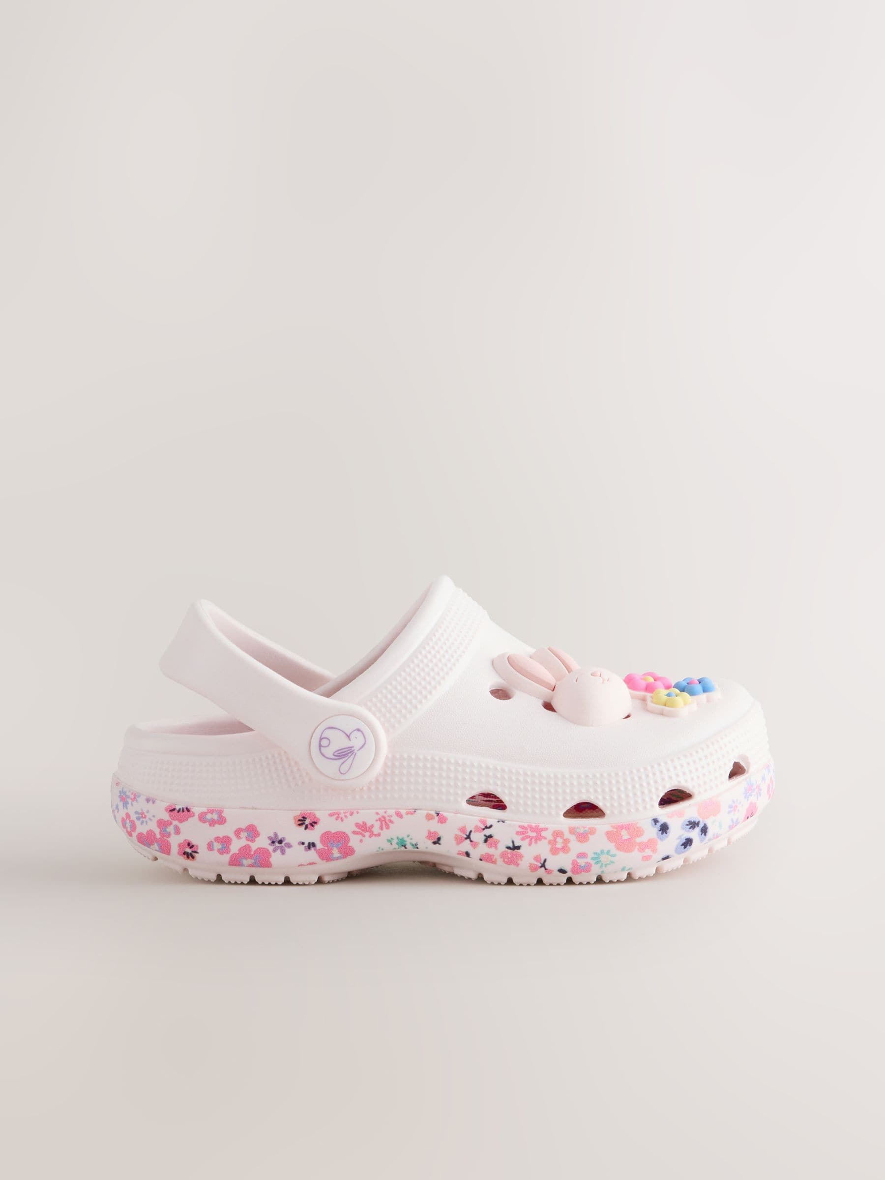 White/Pink Bunny Character Clogs
