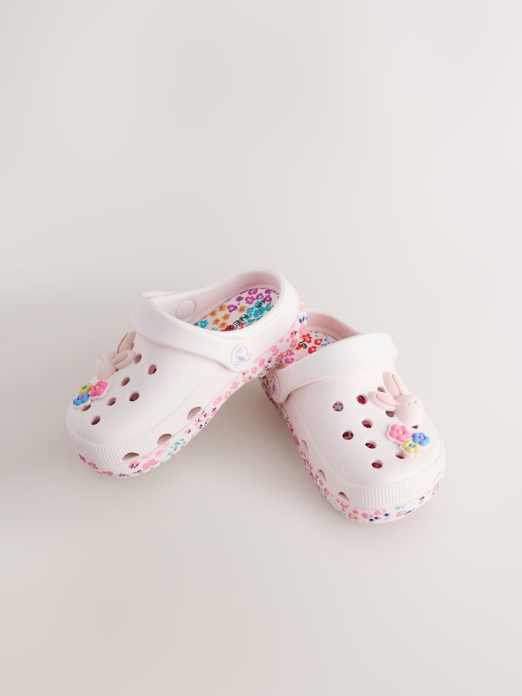 White/Pink Bunny Character Clogs