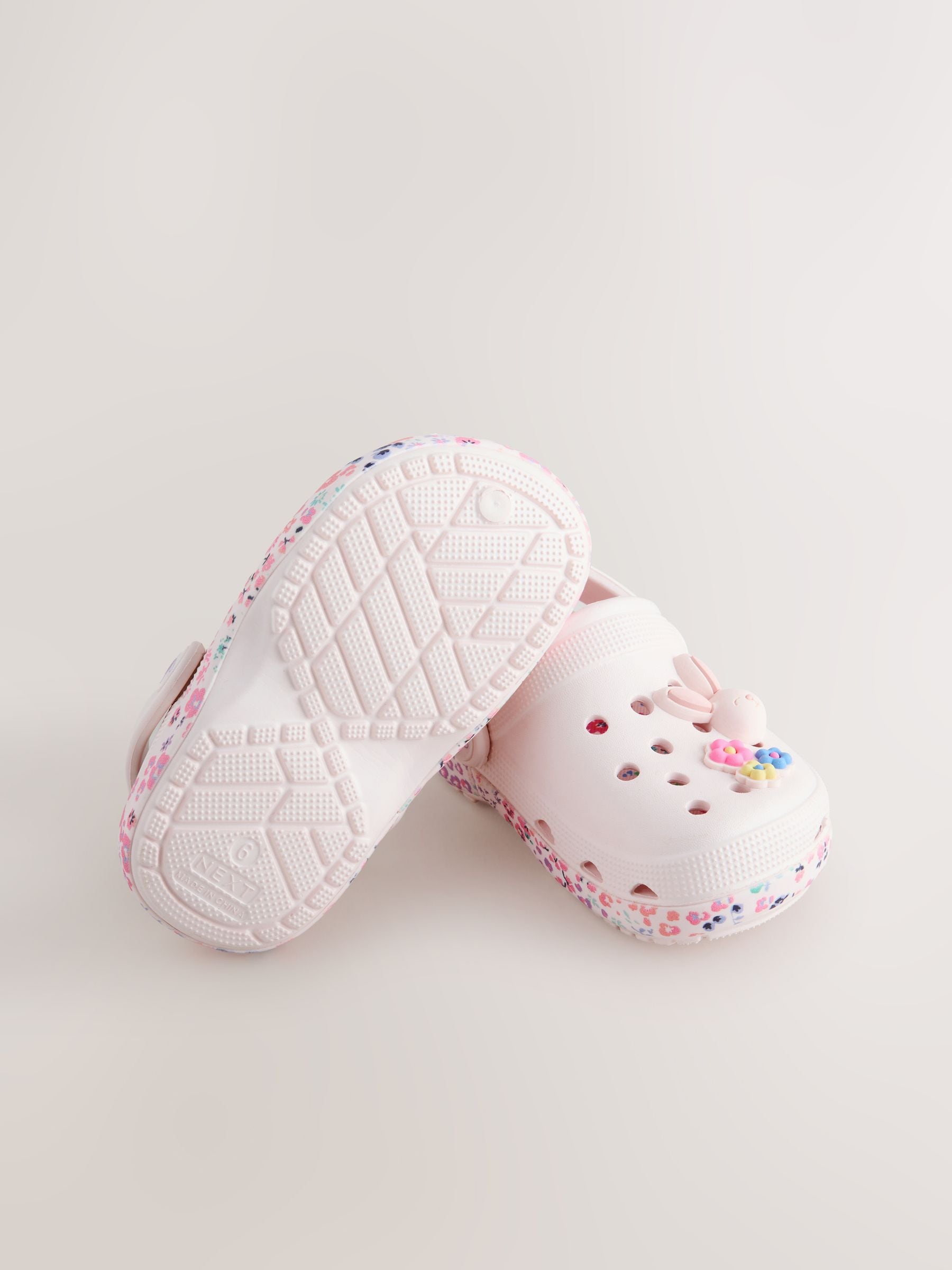White/Pink Bunny Character Clogs