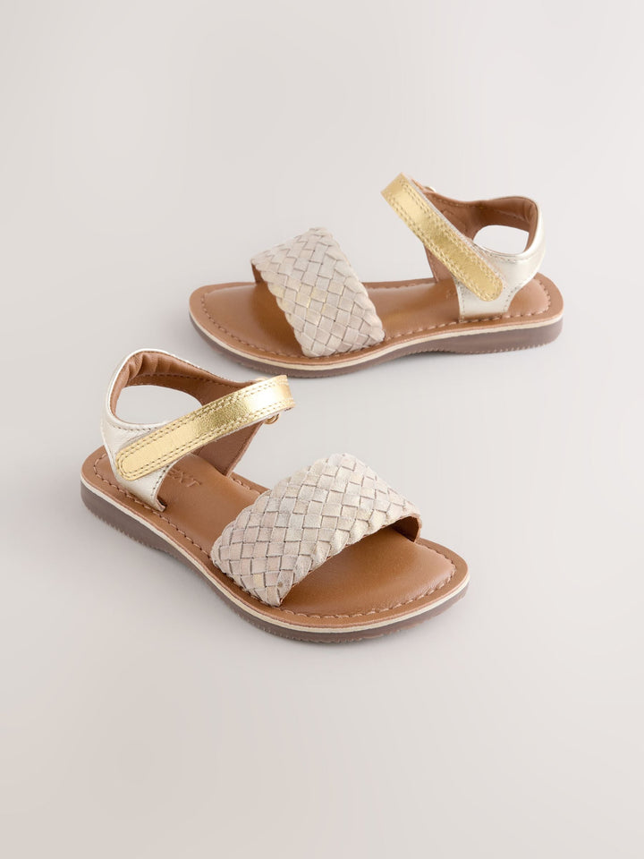 Gold Standard Fit (F) Leather Twist Sandals with Touch Fastening