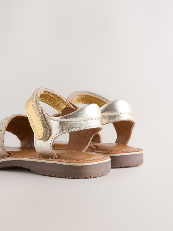 Gold Standard Fit (F) Leather Twist Sandals with Touch Fastening