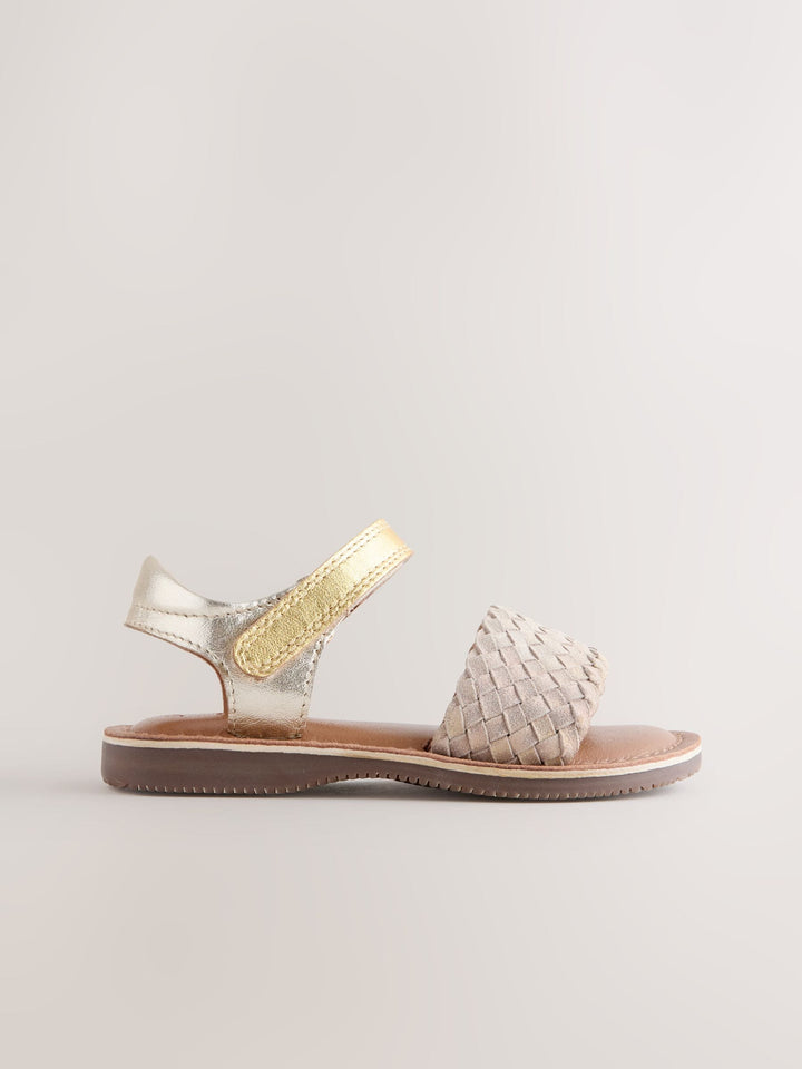 Gold Standard Fit (F) Leather Twist Sandals with Touch Fastening