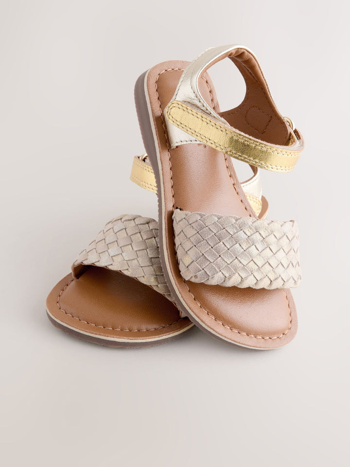 Gold Standard Fit (F) Leather Twist Sandals with Touch Fastening