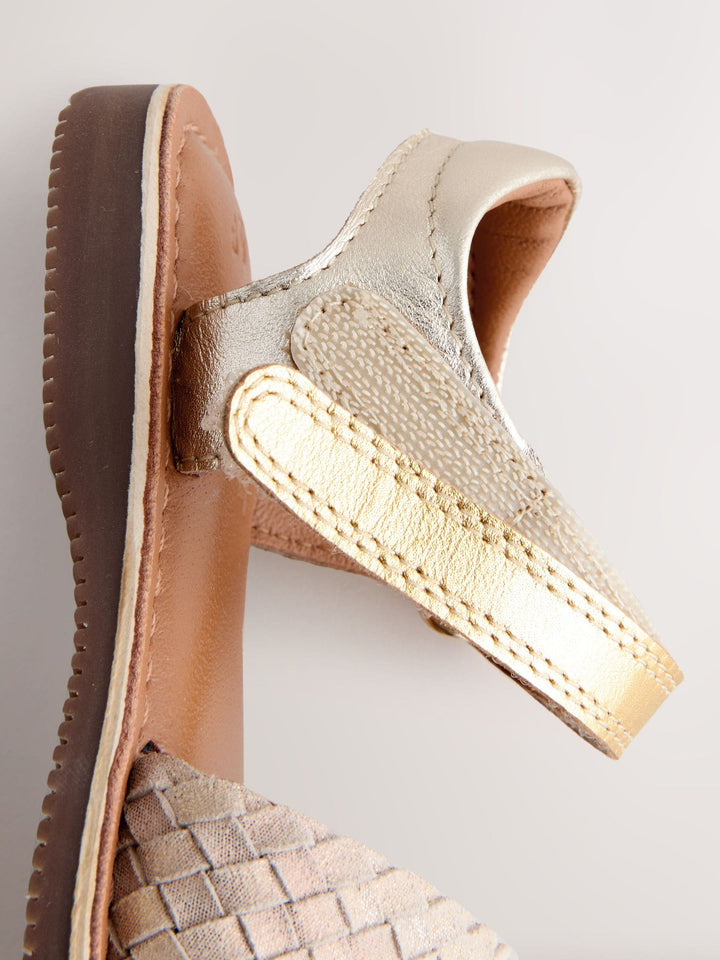 Gold Standard Fit (F) Leather Twist Sandals with Touch Fastening
