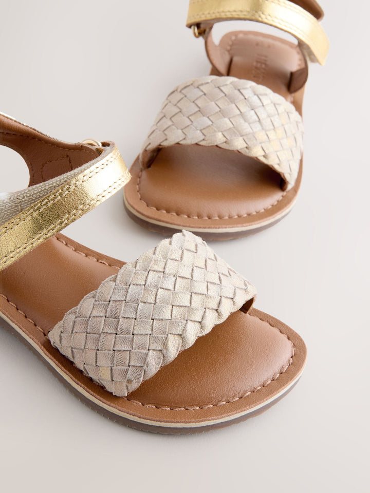 Gold Standard Fit (F) Leather Twist Sandals with Touch Fastening