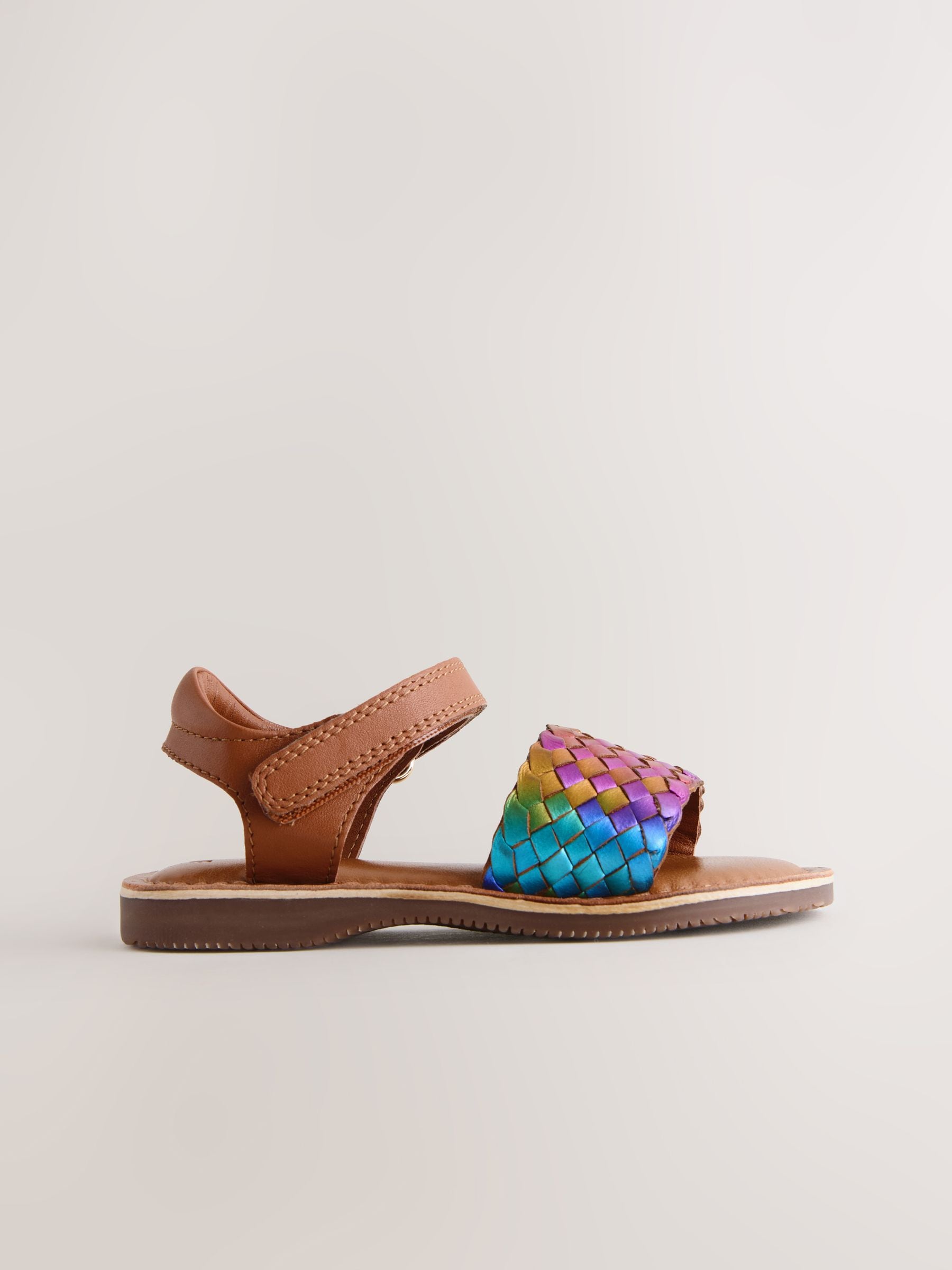 Rainbow Standard Fit (F) Leather Twist Sandals with Touch Fastening