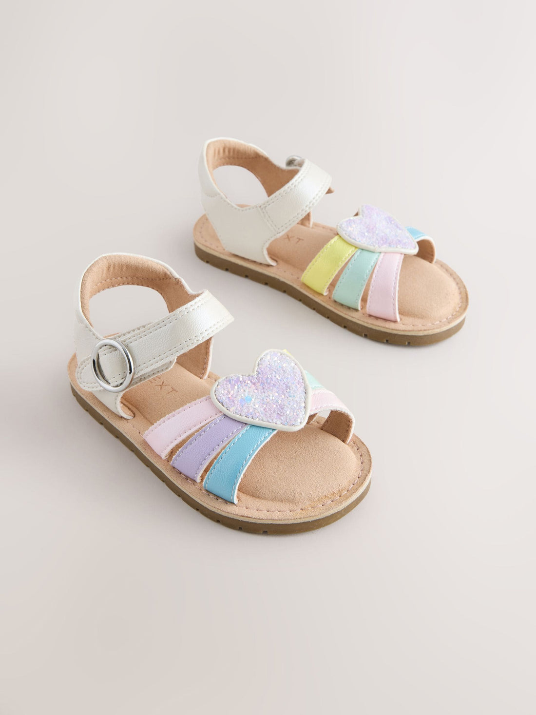 Multi Pastel Wide Fit (G) Heart Occasion Sandals