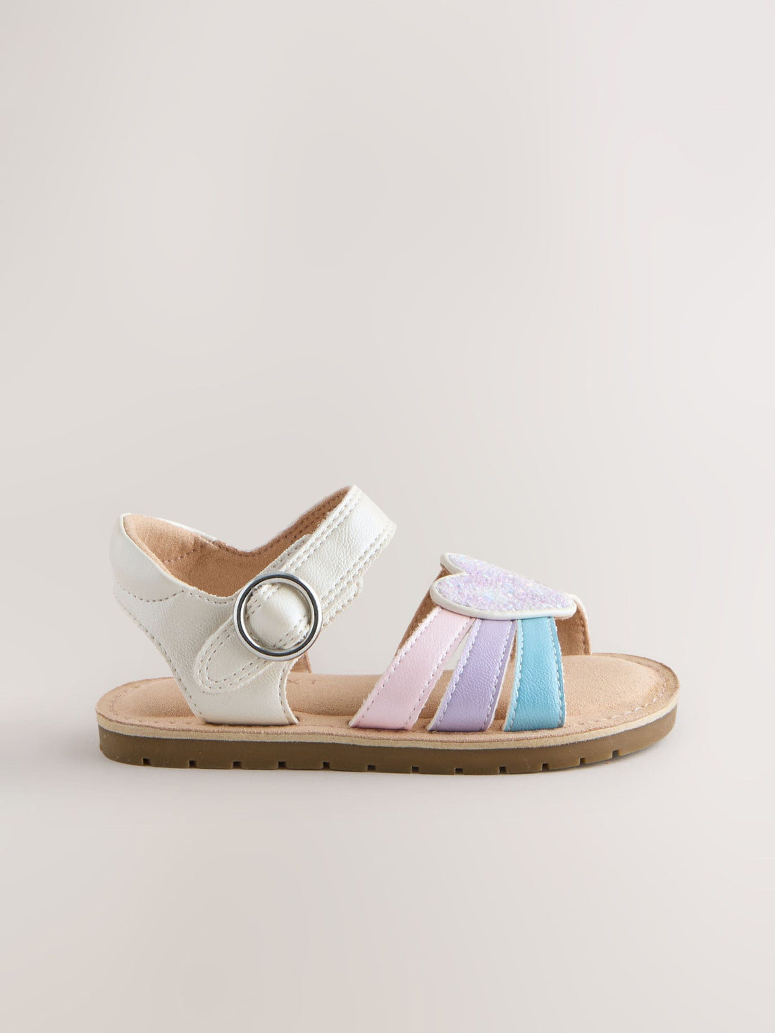 Multi Pastel Wide Fit (G) Heart Occasion Sandals